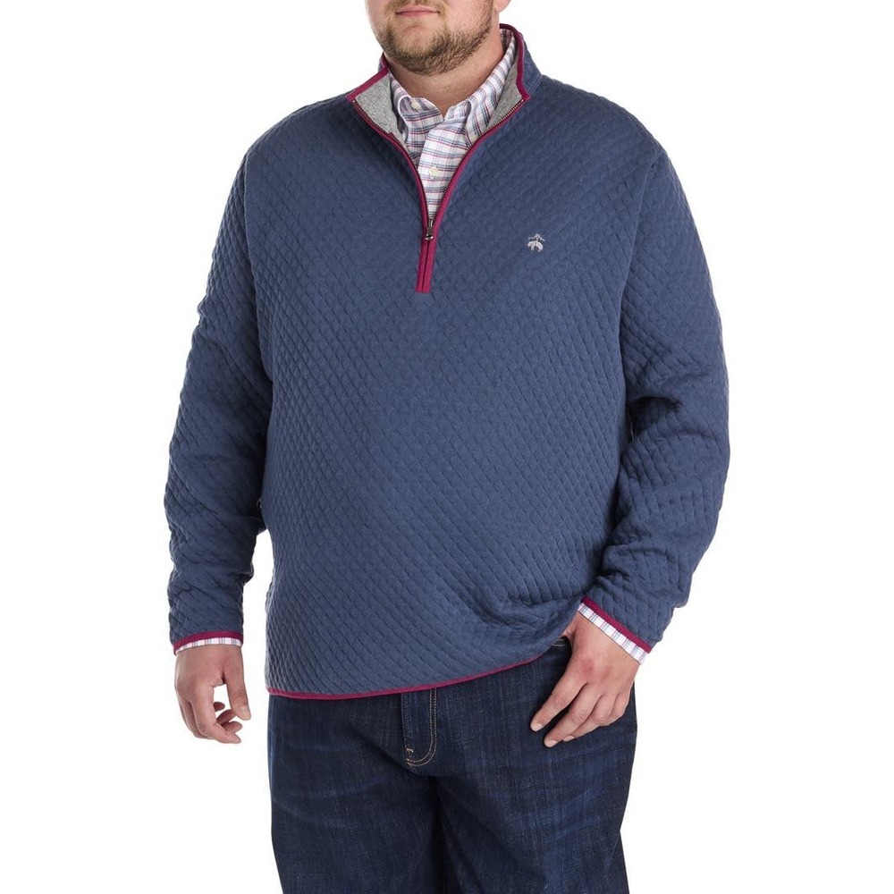 Brooks Brothers Mens Quilted Quarter Zip‎ Pullover Blue 325001 Small NWT jacket